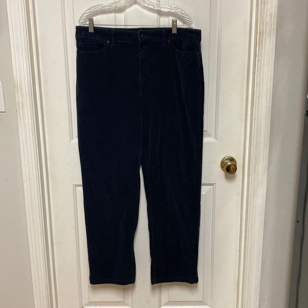 Ladies Navy Corduroy Pants - Picture 1 of 8